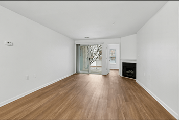 Empty living room with fireplace